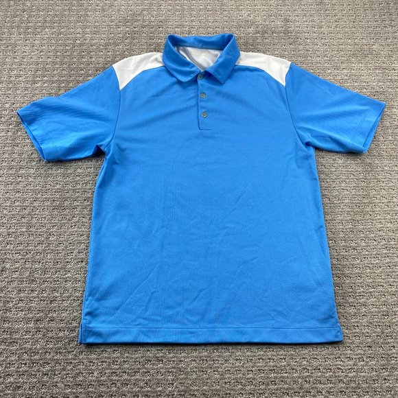 Nike Other - Nike Golf Shirt Men Small S Blue White Embroidered Back Collar Swoosh Fit Dry